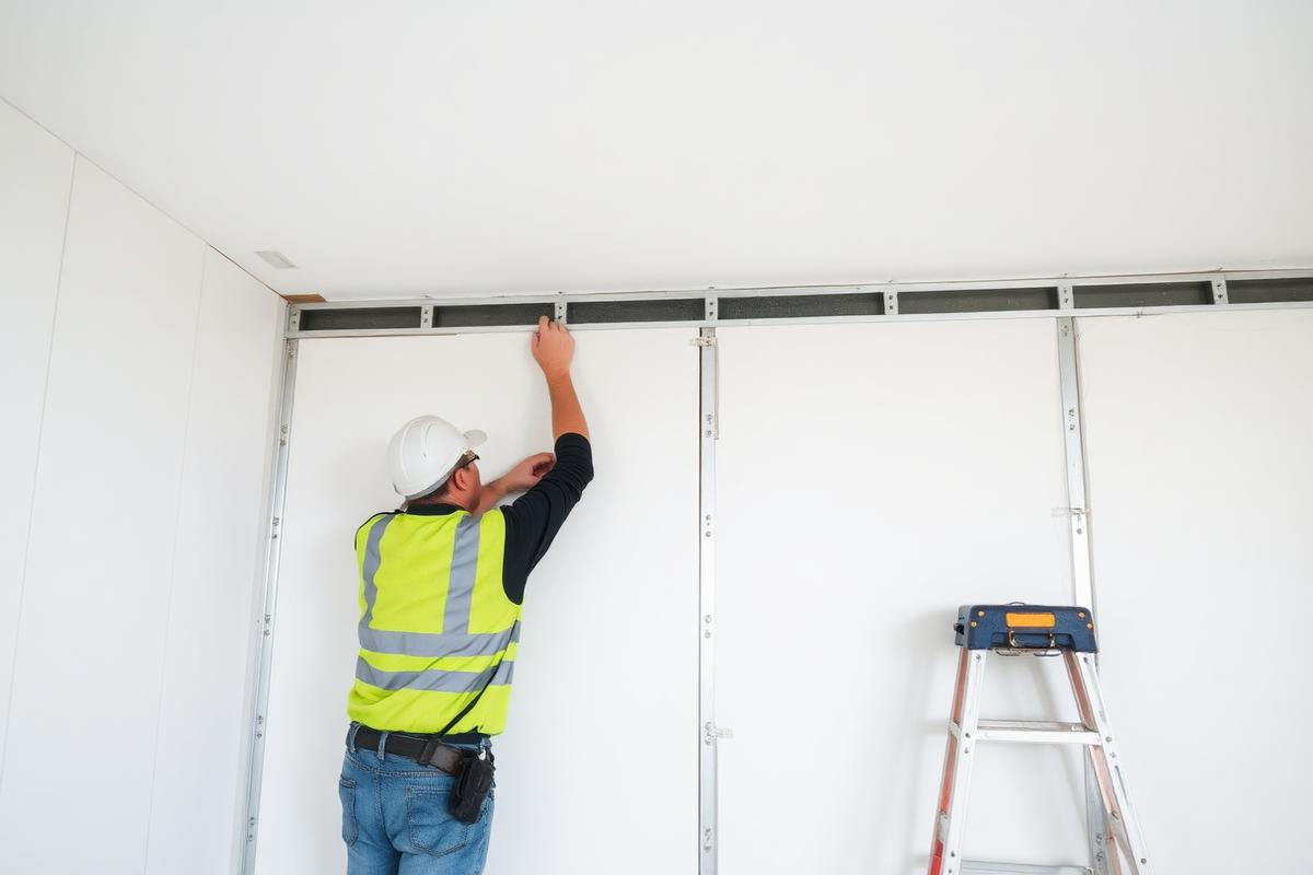 Placo & cloisons réalisée par HELFRID Rénovation à Arpajon-sur-Cère